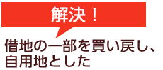 借地の一部を買い戻し、自用地とした