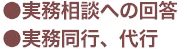 ●実務相談への回答　●実務同行、代行